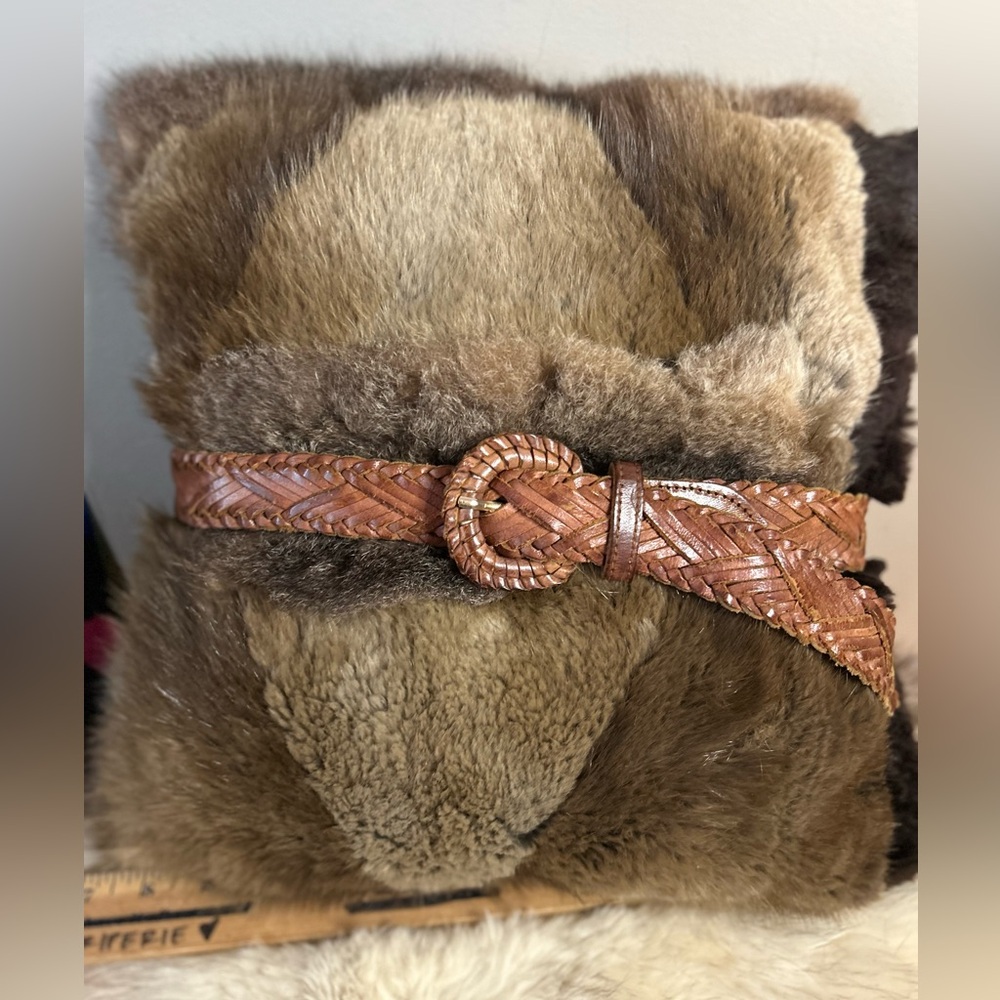 Braided leather belt - Picture 3 of 12